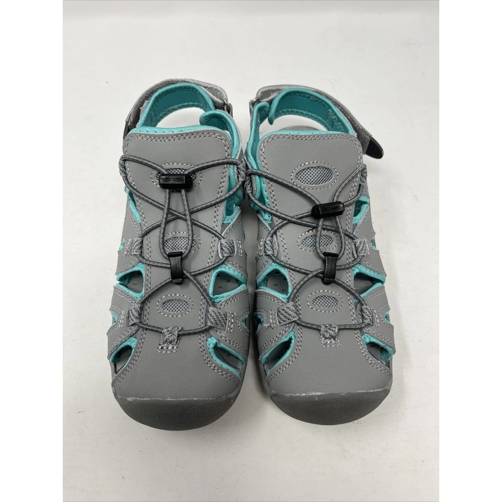 Women’s Size 7 Eddie Bauer Mary Walking Hiking Sandals Shoes Bump Toe Gray Teal